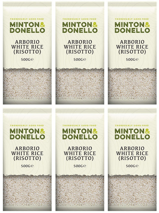 6 x Minton & Donello Arborio White Rice (Risotto) - 500g