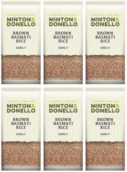 6 x Minton & Donello Brown Basmati Rice - 500g
