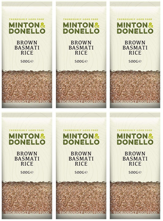 6 x Minton & Donello Brown Basmati Rice - 500g