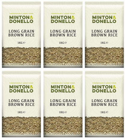 6 x Minton & Donello Long Grain Brown Rice - 1000g