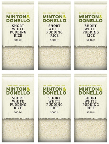 6 x Minton & Donello Short White Pudding Rice - 500g