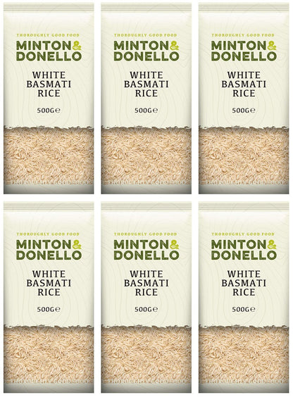 6 x Minton & Donello White Basmati Rice - 500g