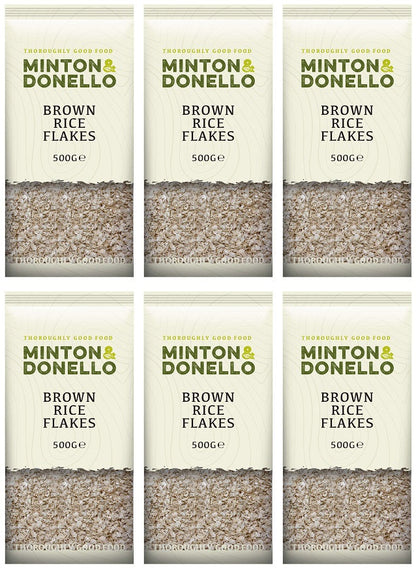 6 x Minton & Donello Brown Rice Flakes - 500g