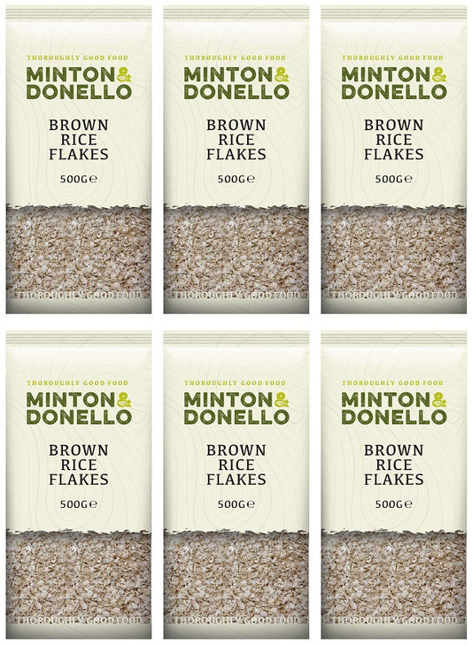 6 x Minton & Donello Brown Rice Flakes - 500g