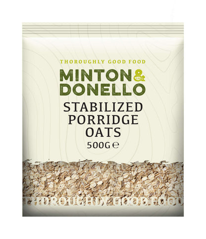 6 x Minton & Donello Stabilized Porridge Oats - 500g