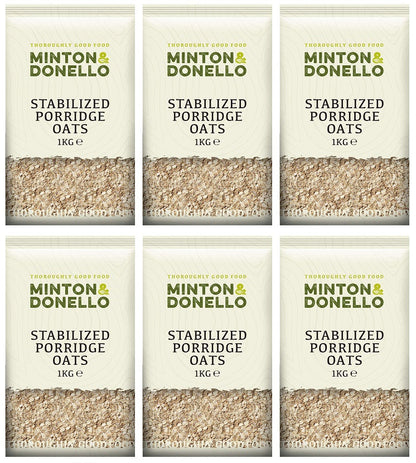 6 x Minton & Donello Stabilized Porridge Oats - 1000g