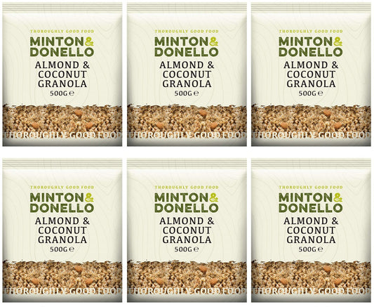 6 x Minton & Donello Almond & Coconut Granola - 500g