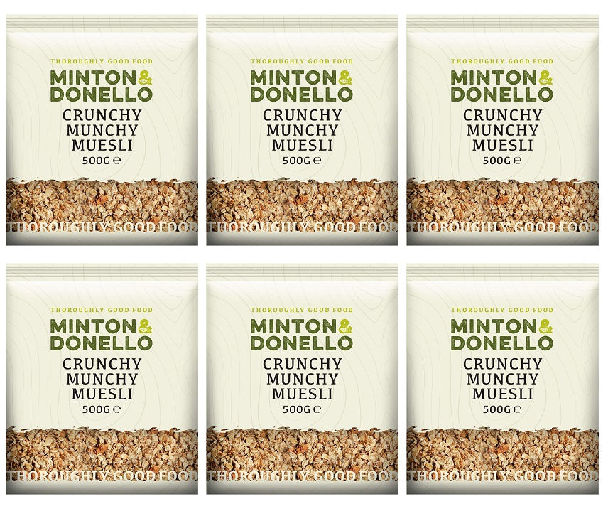 6 x Minton & Donello Crunchy Munchy Muesli - 500g