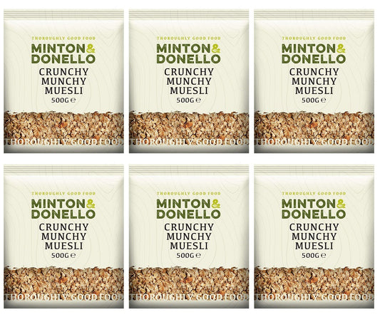 6 x Minton & Donello Crunchy Munchy Muesli - 500g