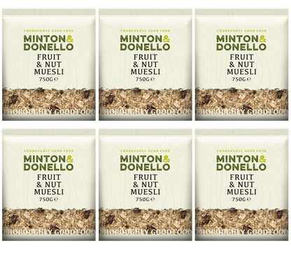 6 x Minton & Donello Fruit & Nut Muesli - 750g