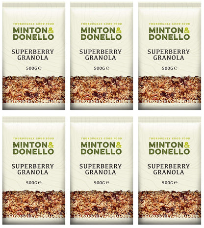 6 x Minton & Donello Super Berry Granola Crunch - 500g