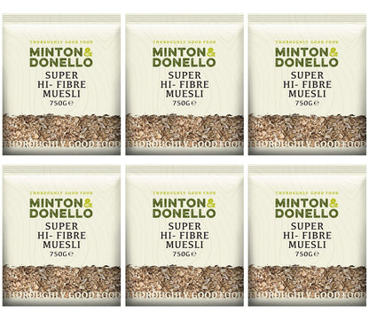 6 x Minton & Donello Super Hi-Fibre Muesli - 750g