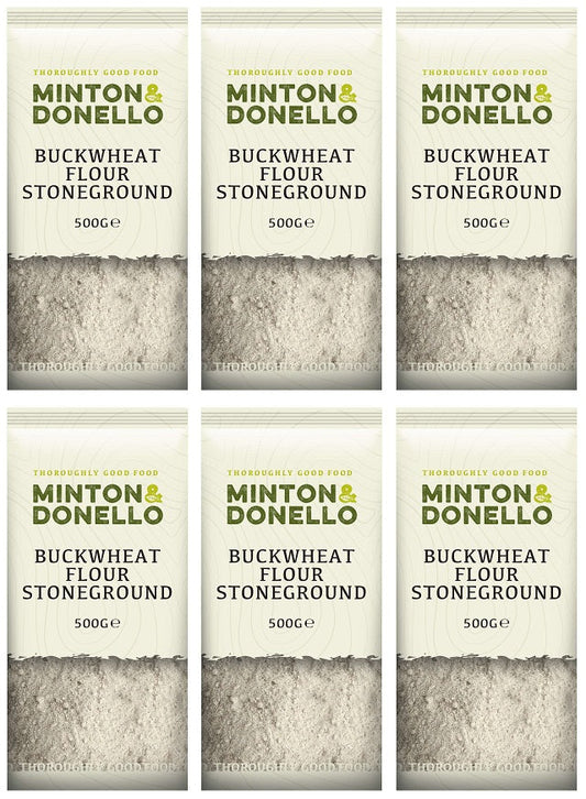 6 x Minton & Donello Buckwheat Flour Stoneground - 500g