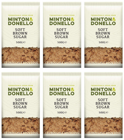 6 x Minton & Donello Soft Brown Sugar - 500g