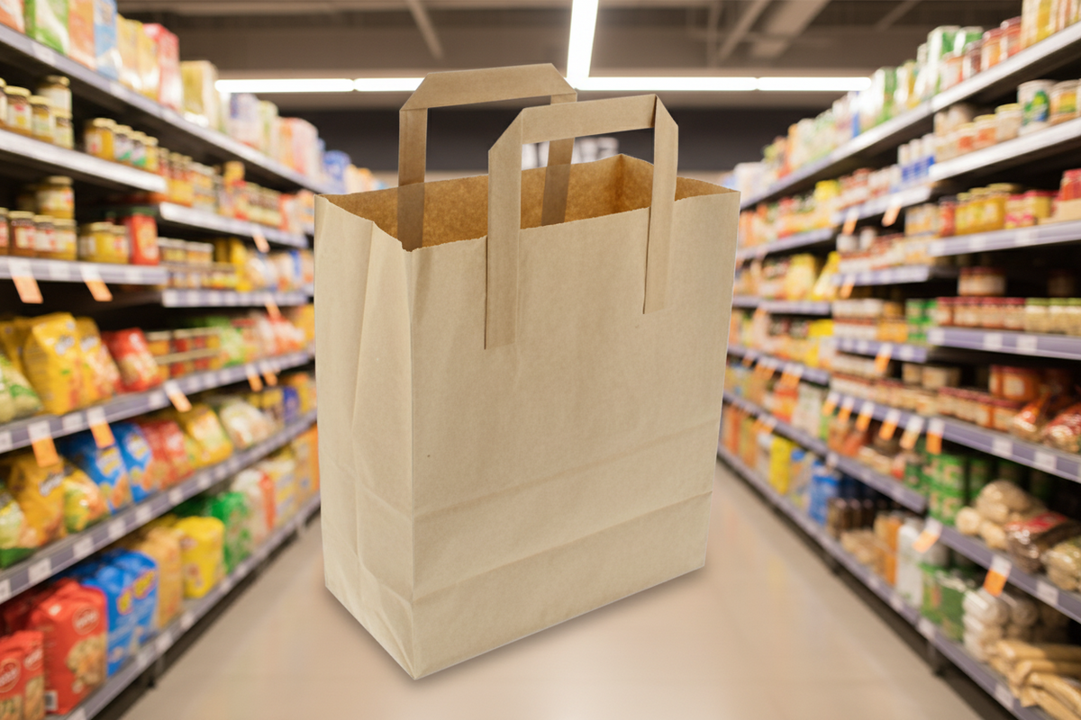250 x Kraft Brown Bag Handles 8.5X13X10