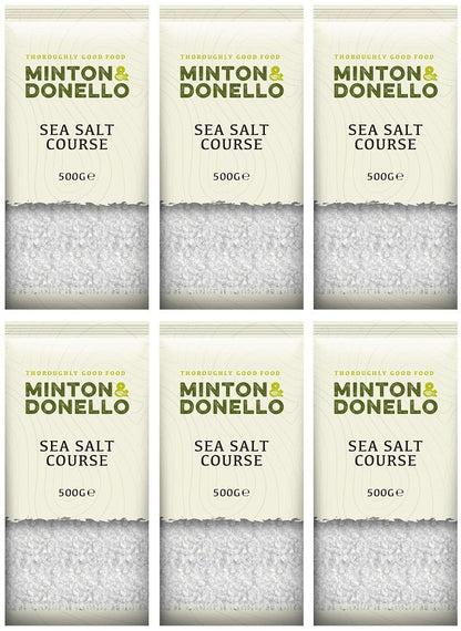 6 x Minton & Donello Coarse Sea Salt No Additives - 500g