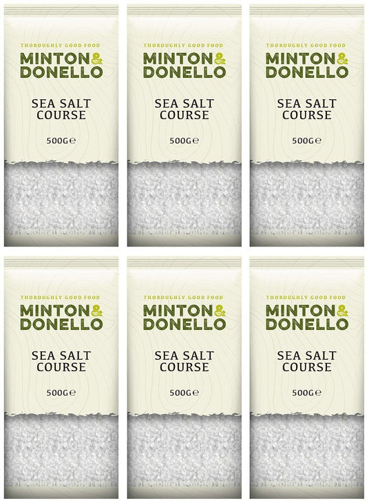 6 x Minton & Donello Coarse Sea Salt No Additives - 500g