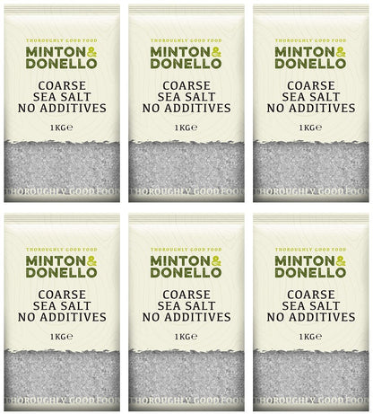 6 x Minton & Donello Coarse Sea Salt No Additives - 1000g