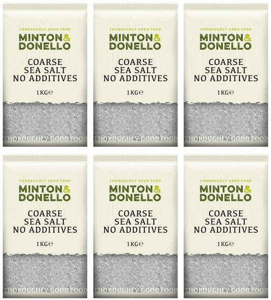 6 x Minton & Donello Coarse Sea Salt No Additives - 1000g