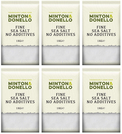 6 x Minton & Donello Fine Sea Salt No Additives - 1000g