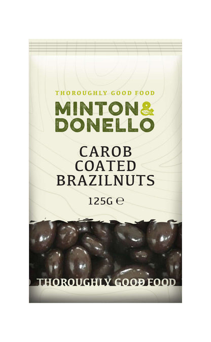 6 x Minton & Donello Carob Coated Brazilnuts - 125g