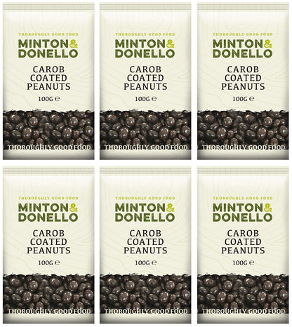 6 x Minton & Donello Carob Coated Peanuts - 100g