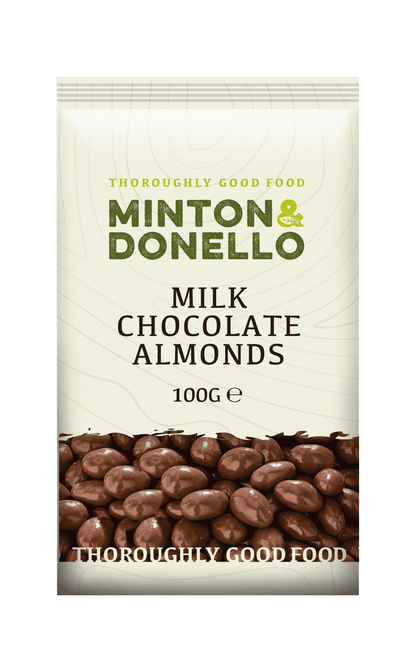 6 x Minton & Donello Milk Chocolate Almonds - 100g