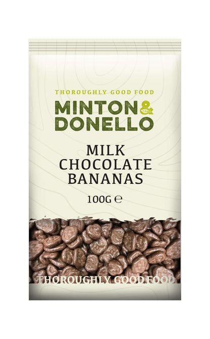 6 x Minton & Donello Milk Chocolate Bananas - 100g