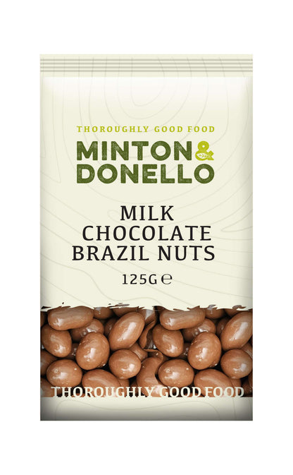6 x Minton & Donello Milk Chocolate Brazils - 125g