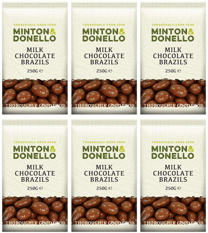 6 x Minton & Donello Milk Chocolate Brazils - 250g