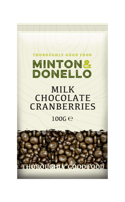 6 x Minton & Donello Milk Chocolate Cranberries - 100g