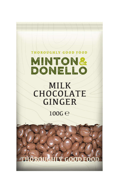 6 x Minton & Donello Milk Chocolate Ginger - 100g