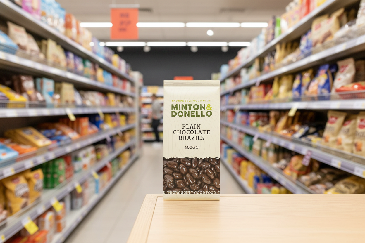 6 x Minton & Donello Plain Chocolate Brazils - 400g