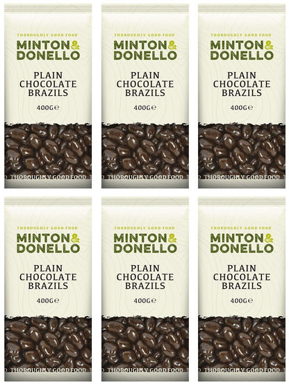 6 x Minton & Donello Plain Chocolate Brazils - 400g