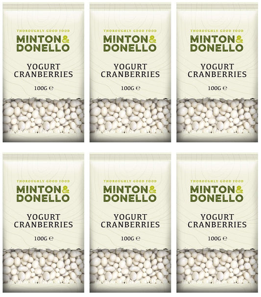 6 x Minton & Donello Yogurt Cranberries - 100g