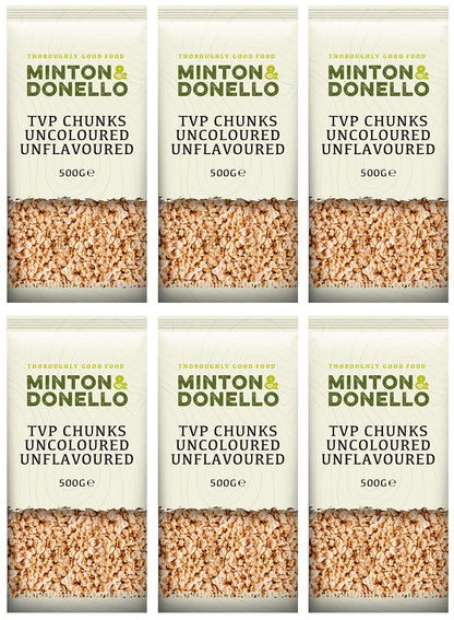 6 x Minton & Donello Tvp Chunks Uncoloured/Unflavoured - 500g