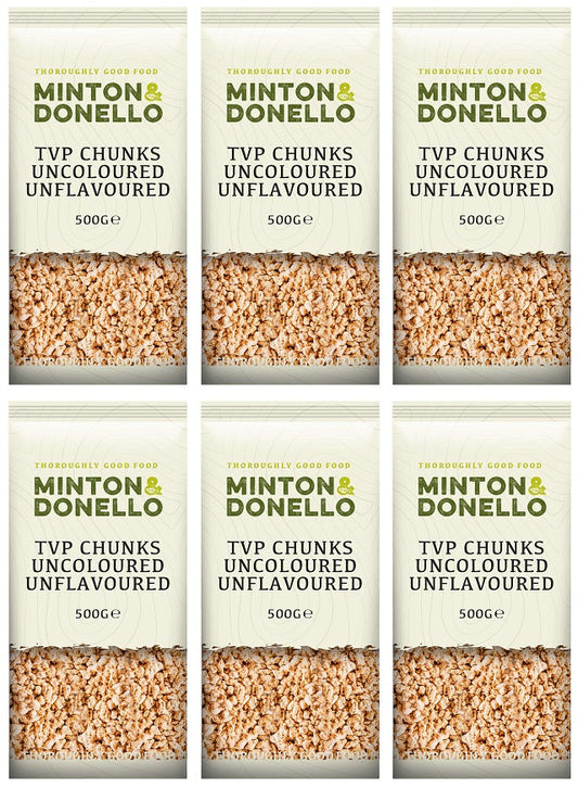 6 x Minton & Donello Tvp Chunks Uncoloured/Unflavoured - 500g