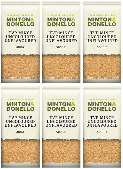 6 x Minton & Donello Tvp Mince Uncoloured/Unflavoured - 500g