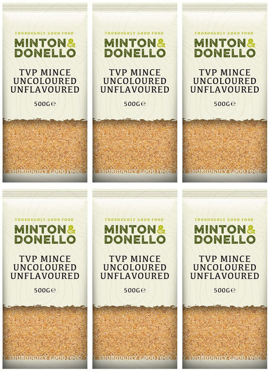 6 x Minton & Donello Tvp Mince Uncoloured/Unflavoured - 500g