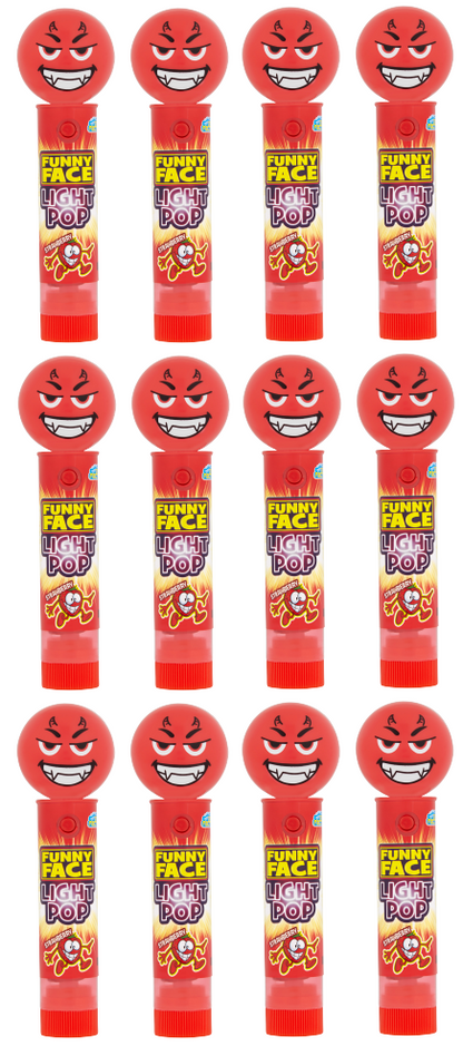 12 x Candy Factory Funny Face Light Up Pro 11Gm