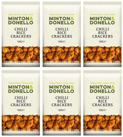 6 x Minton & Donello Chilli Rice Crackers - 50g