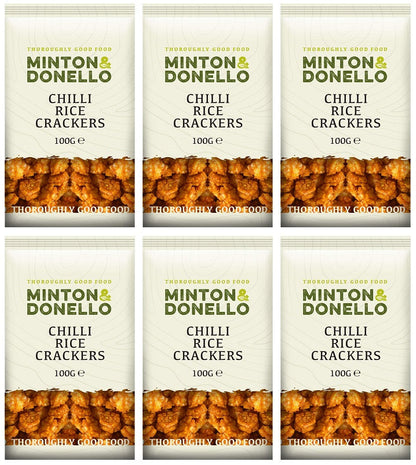 6 x Minton & Donello Chilli Rice Crackers - 100g
