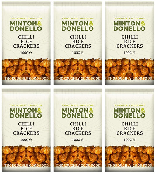 6 x Minton & Donello Chilli Rice Crackers - 100g