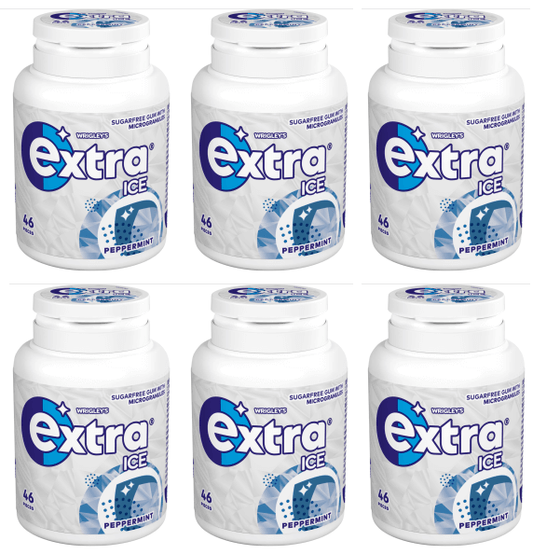 6 x Extra Ice Peppermint Bottle Pack 46 Pce