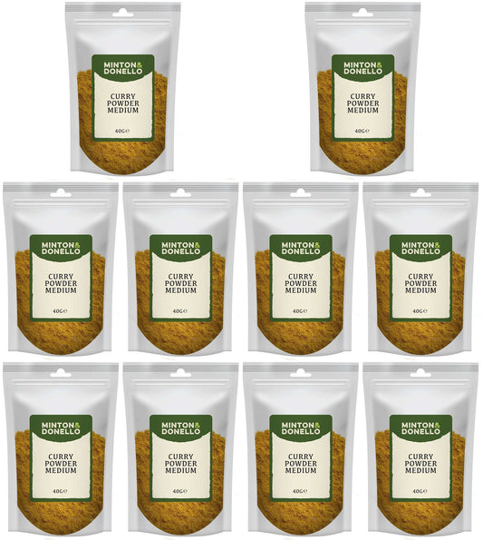 10 x Minton & Donello Curry Powder Medium - 40g