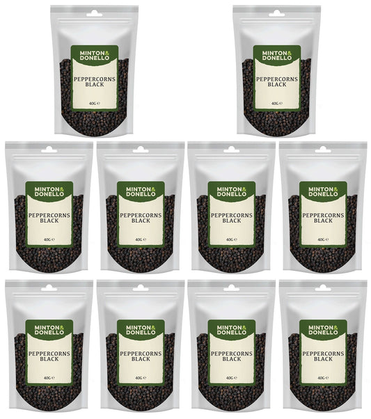 10 x Minton & Donello Peppercorns Black - 40g