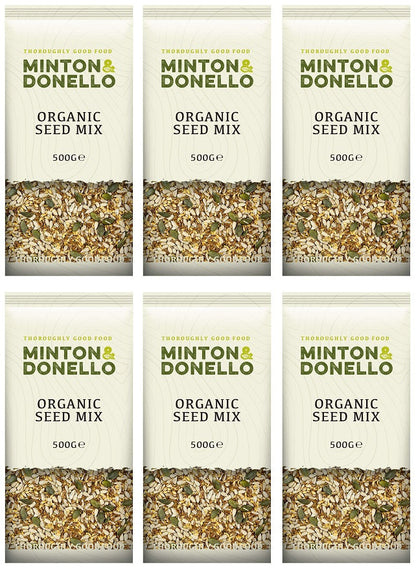 6 x Minton & Donello Organic Seed Mix - 500g