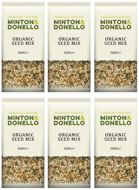6 x Minton & Donello Organic Seed Mix - 500g
