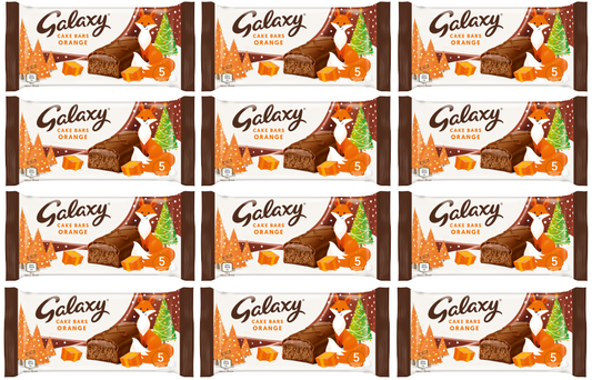 12 X Galaxy Orange Festive Cake Bars 5pk 143.7GM