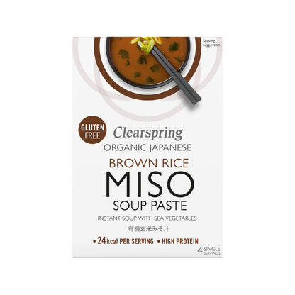 Clearspring Brown Rice Miso Soup Paste Sea Veg Org - 4x15g